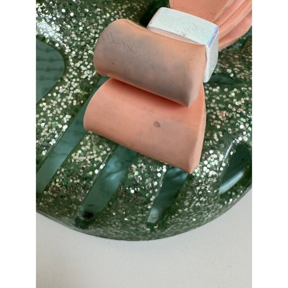 Crocs Girls Blue Green Glitter Size 5 Isabella Hook Loop Sling Back Bow Sandals - Picture 4 of 12